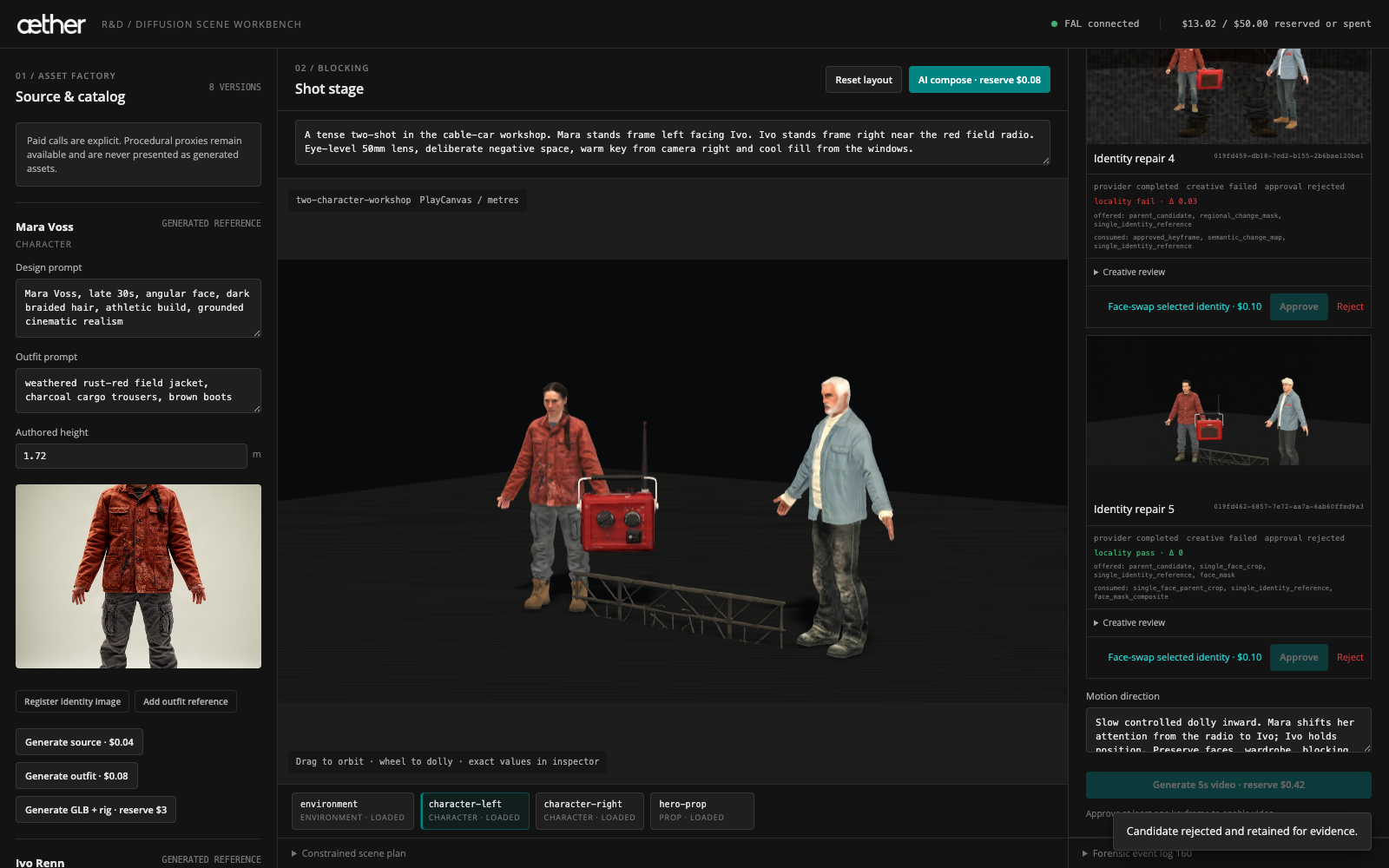 Rejected face repair attempt